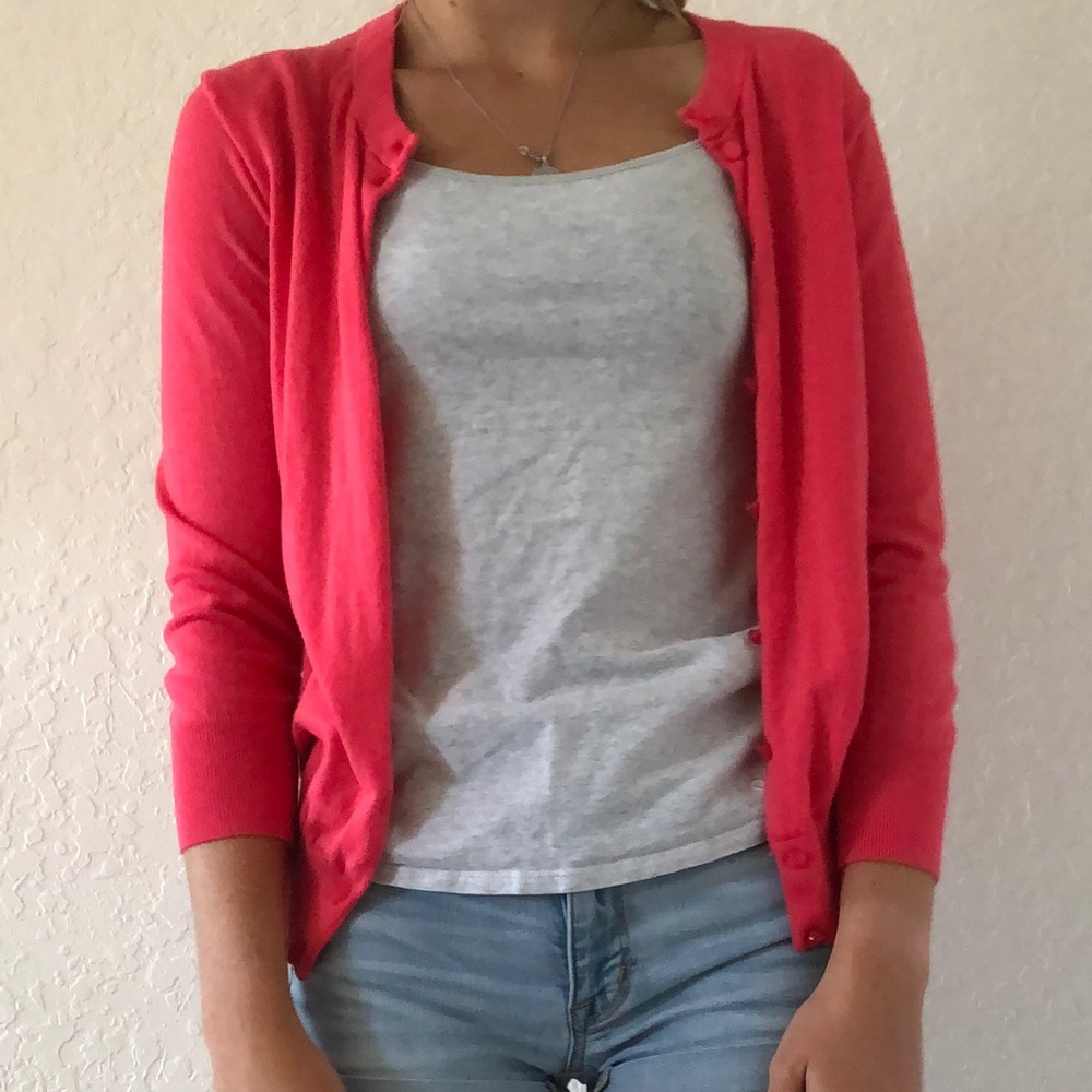 Pink J-Crew Cardigan